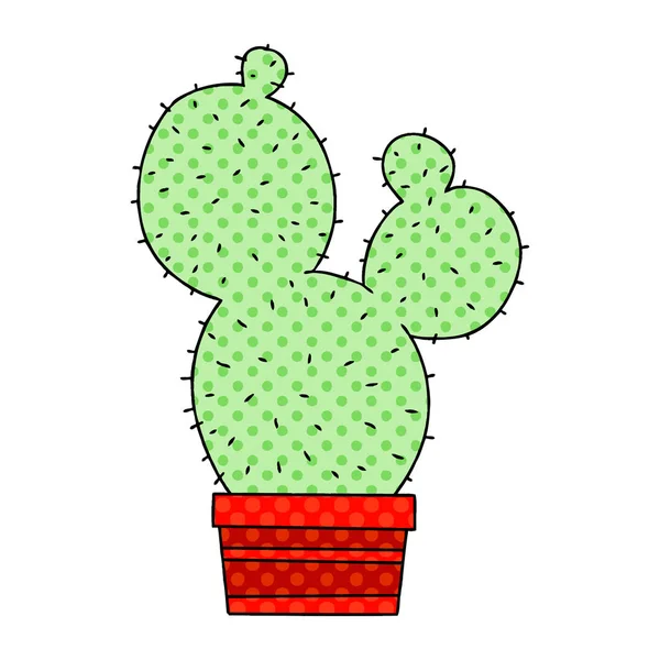 Comic Book Stijl Eigenzinnige Cartoon Cactus — Stockvector