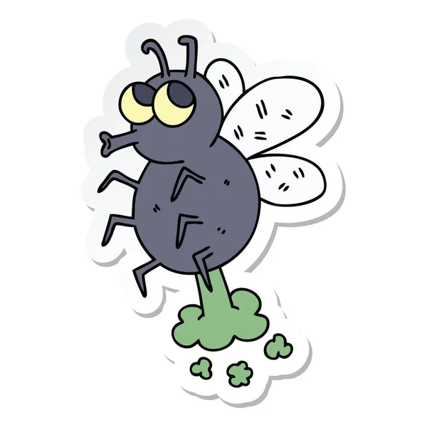 Ilginç el çizilmiş karikatür karıncayı etiket — Stok Vektör