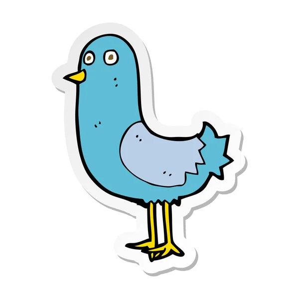 Sticker of a cartoon bird — Stock Vector