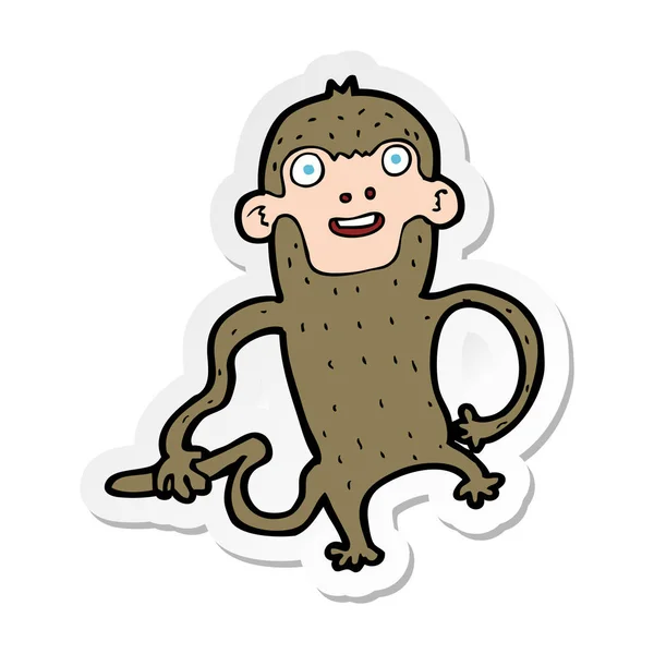 Sticker of a cartoon monkey — Stock Vector