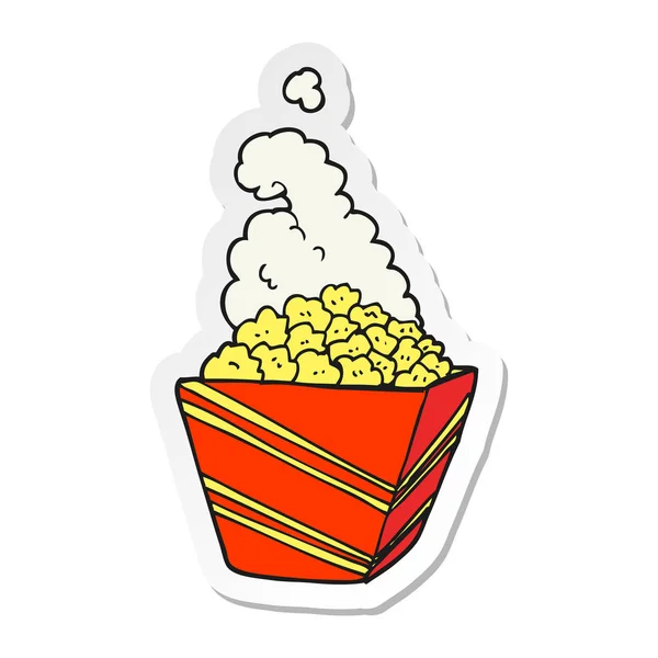 Aufkleber eines Cartoons frisches Popcorn — Stockvektor