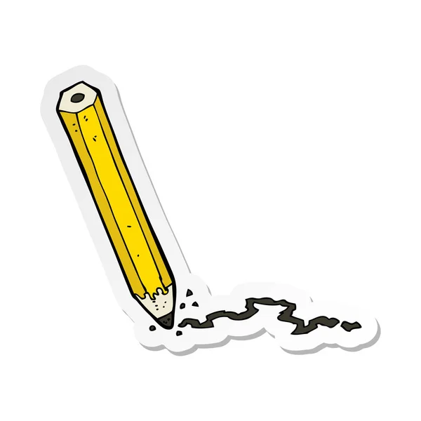 Autocollant d'un crayon de dessin animé — Image vectorielle