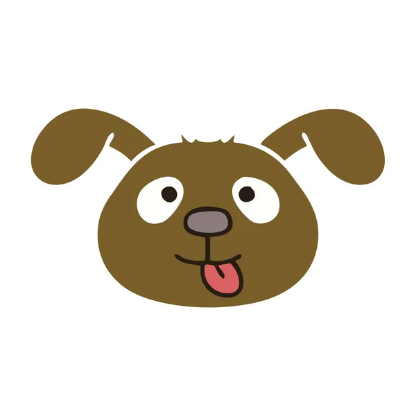 Quirky hand drawn cartoon dog face — Stock Vector