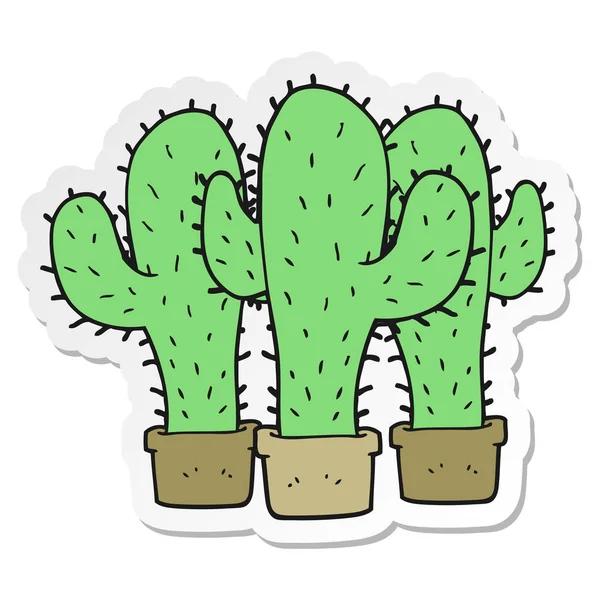 Sticker of a cartoon cactus — Stock Vector