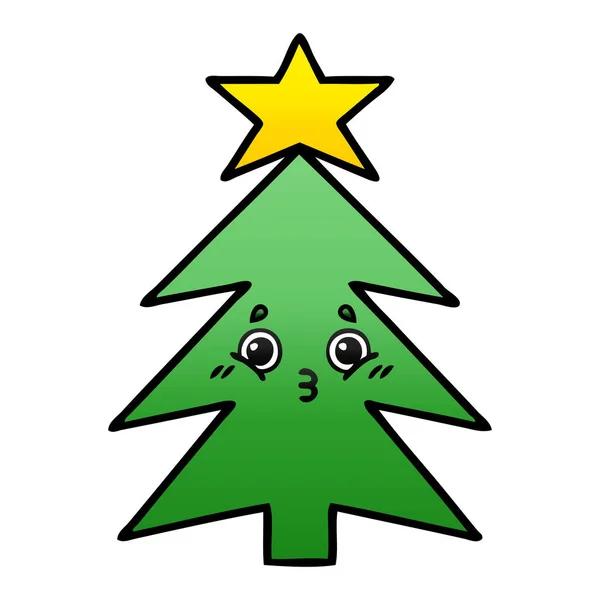 渐变阴影卡通圣诞树 — 图库矢量图片