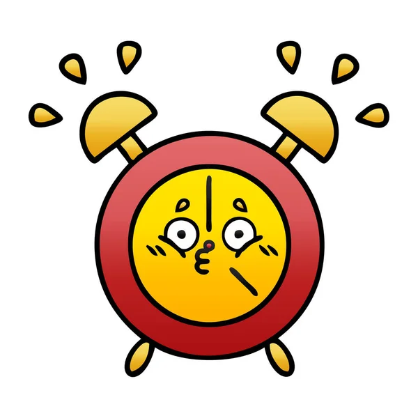 Desenho Animado Sombreado Gradiente Relógio Alarme —  Vetores de Stock