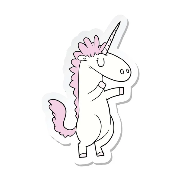 Stiker Dari Sebuah Unicorn Kartun - Stok Vektor