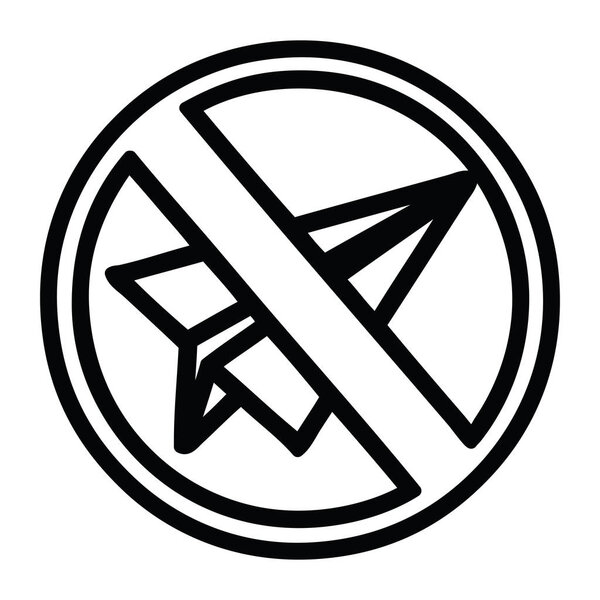 paper plane ban icon symbol