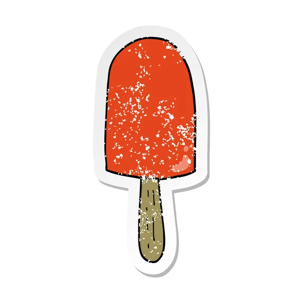 Verontruste Sticker Van Een Cartoon Lolly — Stockvector