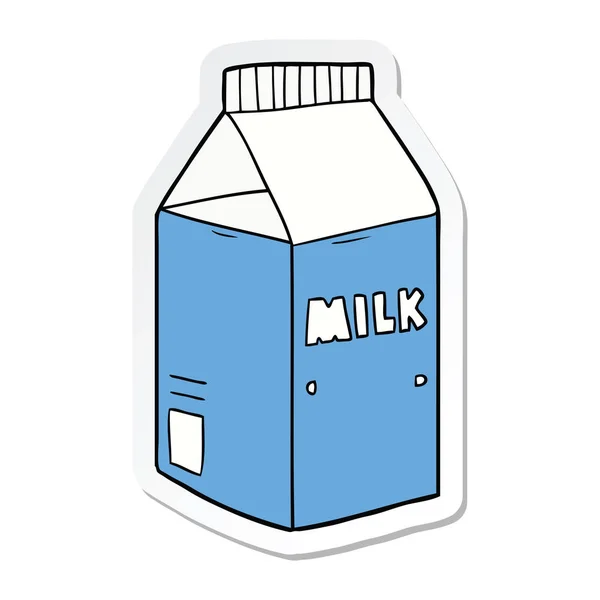 Sticker of a cartoon milk carton — Stock Vector