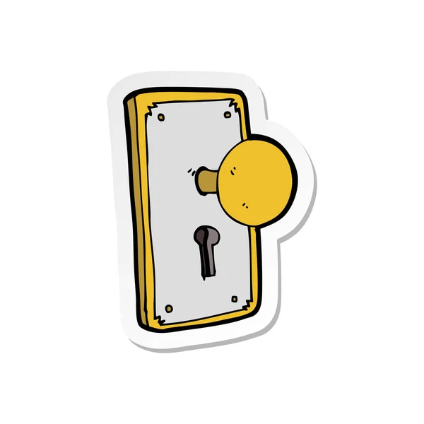 Pegatina de un botón de la puerta de dibujos animados — Vector de stock