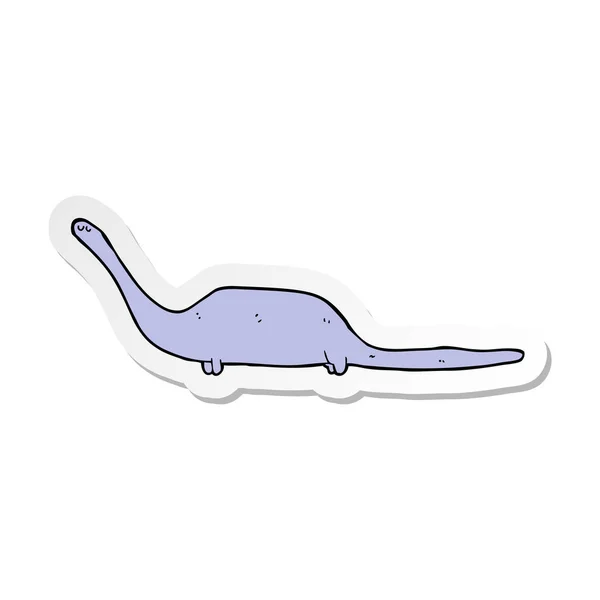 Sticker of a cartoon dinosaur — Stock Vector