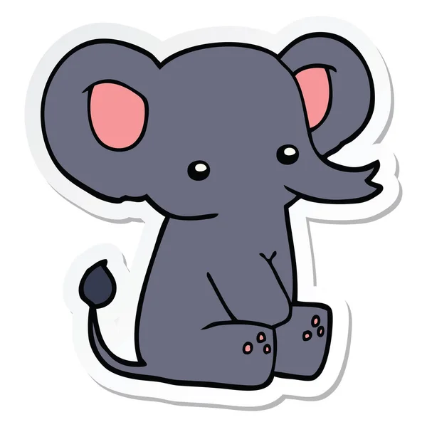 Sticker van een cartoon-olifant — Stockvector
