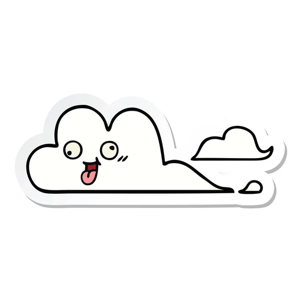 Pegatina de una linda nubes de dibujos animados — Vector de stock