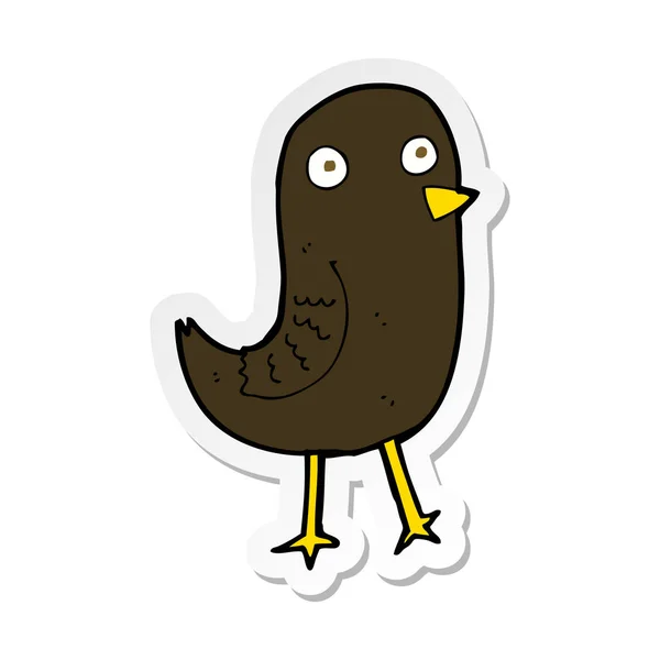 Sticker van een grappige cartoon vogel — Stockvector