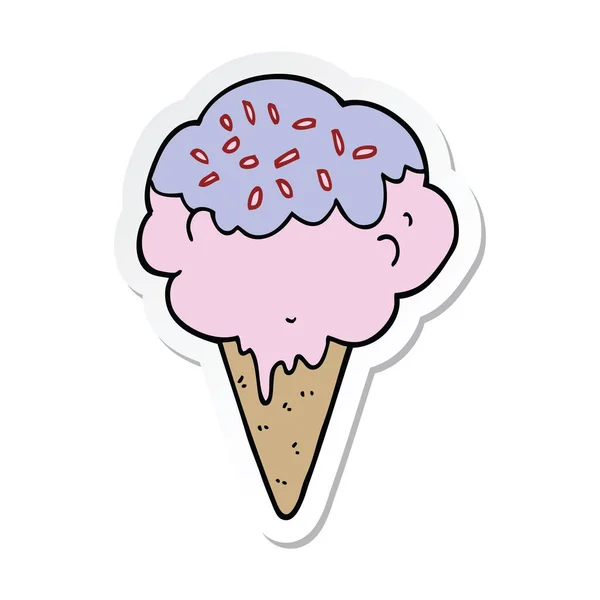 Pegatina de un helado de dibujos animados — Archivo Imágenes Vectoriales