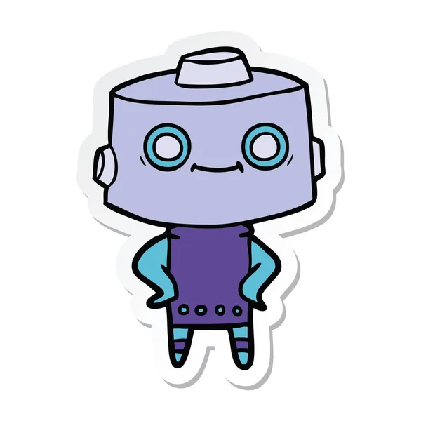 Pegatina Robot Dibujos Animados — Vector de stock