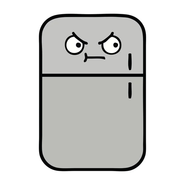 Niedlicher Cartoon Kühlschrank mit Gefrierfach — Stockvektor