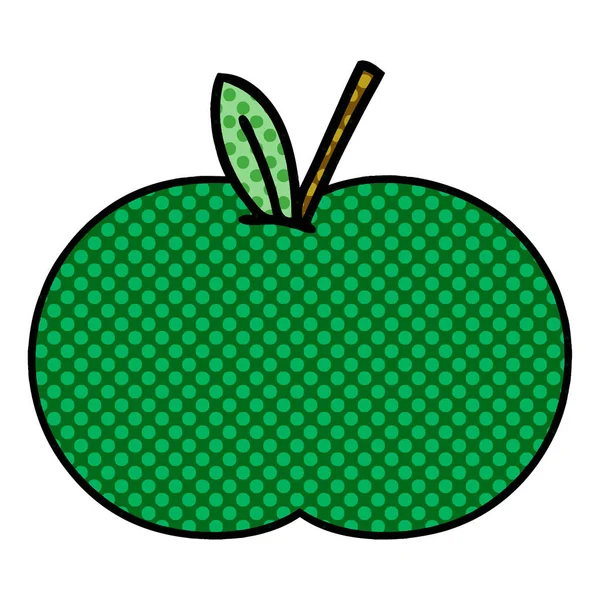 Comic Book Style Cartoon Juicy Apple — Stock Vector