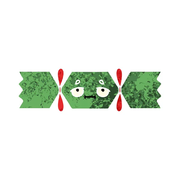 Galleta de Navidad de dibujos animados estilo retro ilustración — Vector de stock