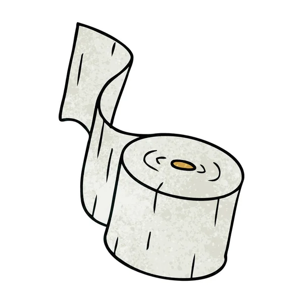 Hand Drawn Textured Cartoon Doodle Toilet Roll — Stock Vector