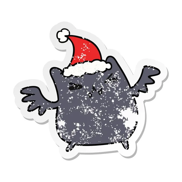 Noel sıkıntılı etiket karikatür kawaii yarasa