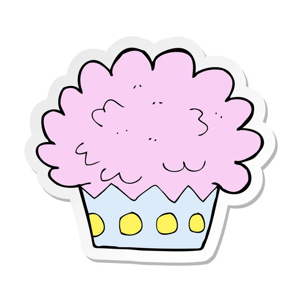 Sticker Van Een Cartoon Cup Cake — Stockvector