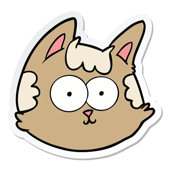 Αυτοκόλλητο από ένα πρόσωπο γάτα γελοιογραφία — Διανυσματικό Αρχείο