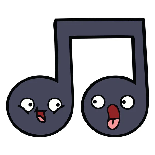 Dessin Animé Mignon Une Note Musicale — Image vectorielle