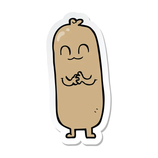 卡通香肠贴纸 — 图库矢量图片