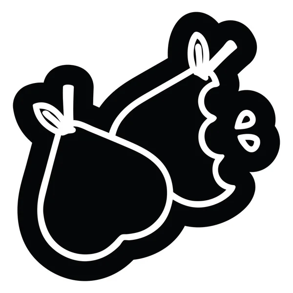 Bitten pears icon — 图库矢量图片