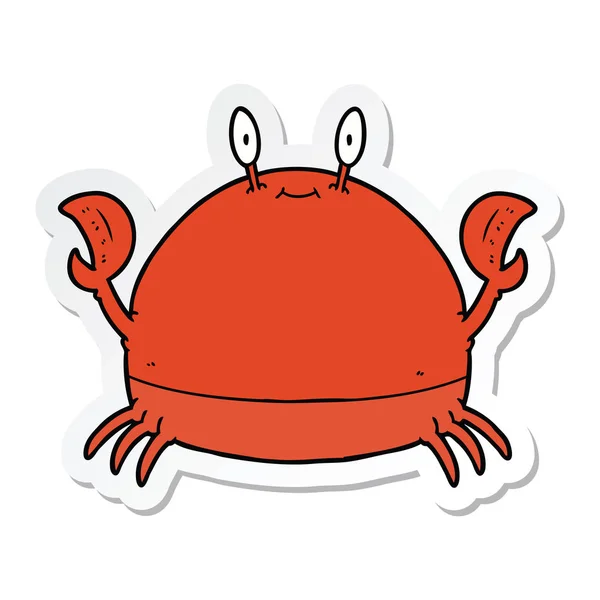 Sticker Van Een Cartoon Krab — Stockvector