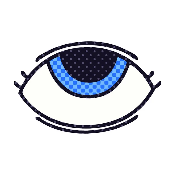 Comic book style cartoon eye looking up — Stock Vector