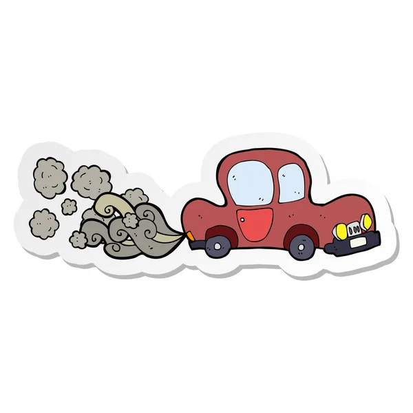 Sticker Van Een Cartoon Vuile Oude Auto — Stockvector