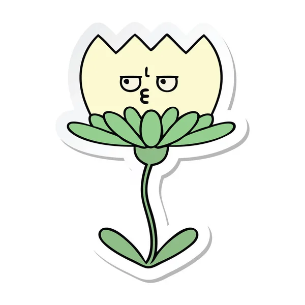 Sticker Van Een Leuke Cartoon Bloem — Stockvector