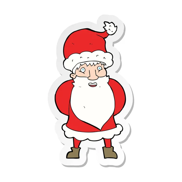 Etiqueta Desenho Animado Papai Noel — Vetor de Stock