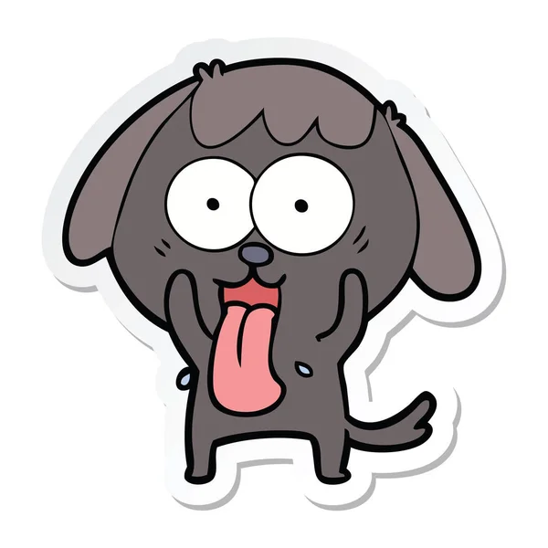 Samolepka pes roztomilý kreslený — Stockový vektor