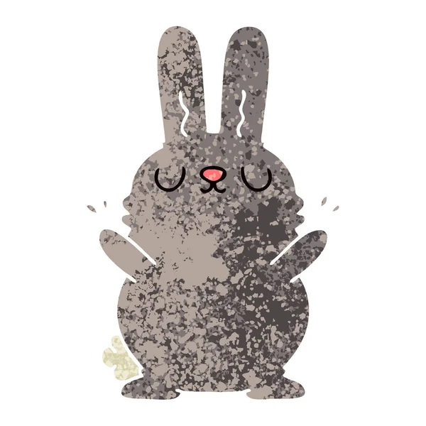 Illustration Rétro Style Bizarre Lapin Dessin Animé — Image vectorielle