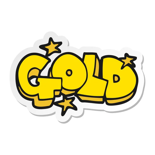 Sticker van een cartoon woord goud — Stockvector