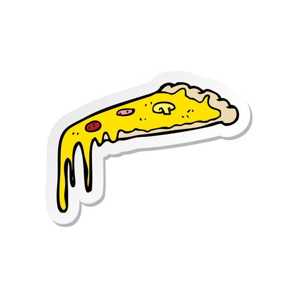 Sticker van een cartoon-pizza — Stockvector