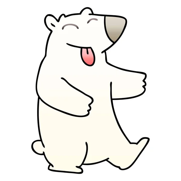 Gradient Shaded Quirky Cartoon Polar Bear — Stock Vector
