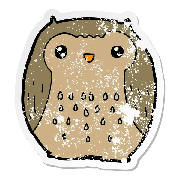 sevimli çizgi baykuş sıkıntılı etiket