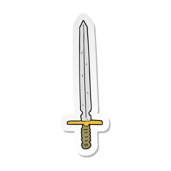 Sticker Cartoon Sword — Stock Vector