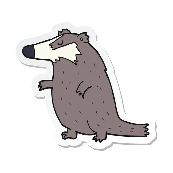 Sticker of a cartoon badger — Stock Vector