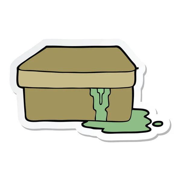Sticker Cartoon Box Slime — Stock Vector