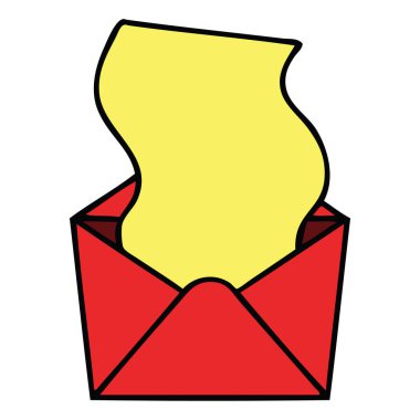 ilginç çizgi film mektup ve zarf el çekilmiş