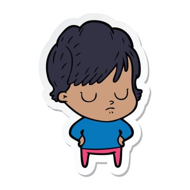 bir çizgi film kadının etiket