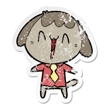 sevimli çizgi köpeklerin sıkıntılı etiket