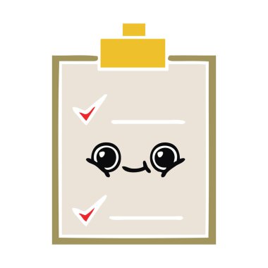 düz renk retro karikatür kontrol listesi