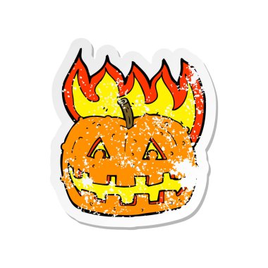 Retro etiket bir karikatür kabak sıkıntılı